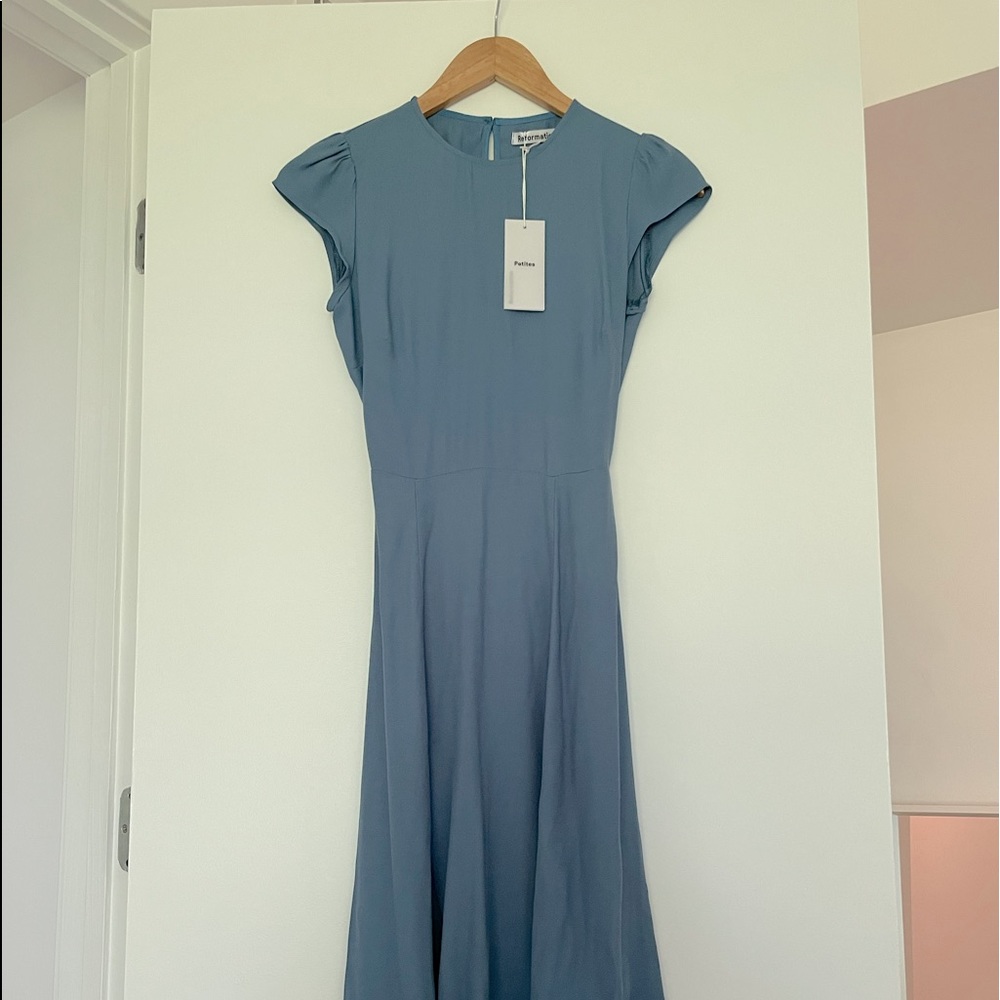 New Petite Reformation Gavin Dress Morning Glory - Picture 6 of 7